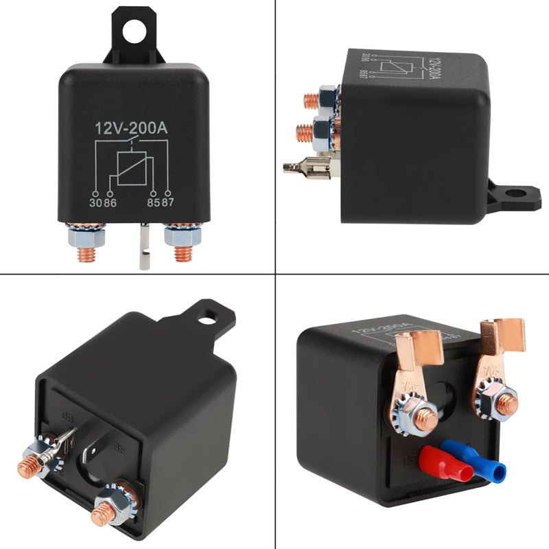12VDC 200A 4-Pin Normally Open Car Start Relay - High Stable Performance Dust-Proof High-Quality Material for Automotive Oversize Large Vehicles High-Current Control Systems - Image 2