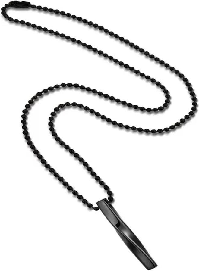ASSU Men's Jewelry 3D Vertical Bar Pendant Necklace | Stylish Vine Pattern Minimalist Design | Black Stainless Steel Chain for Men | Cool and Modern Look - Image 5