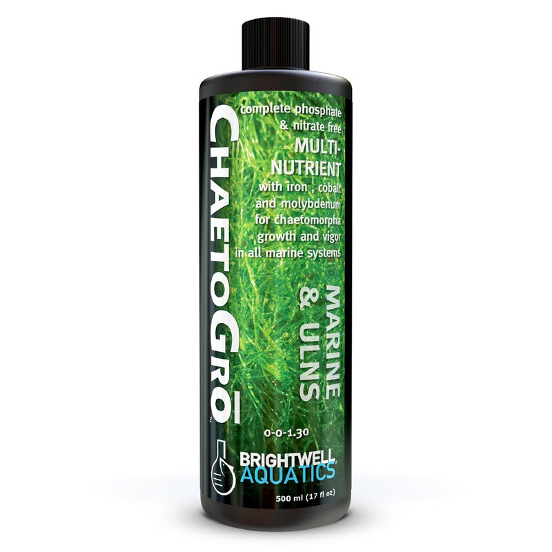 Brightwell Aquatics - ChaetoGro - Algae Nutrient Supplement for Chaetomorpha Growth in All Marine Fish Tanks - Multi-Nutrient Aquarium Water Treatments, 16.9 fl oz - Image 1
