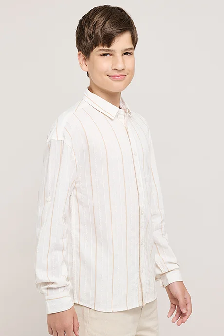 R&B Striped T-Shirt With Crew Neck and Short Sleeves