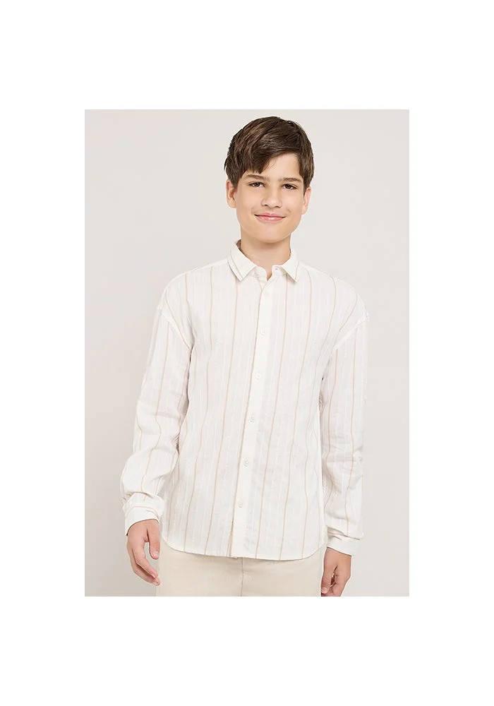 R&b Striped T-Shirt With Crew Neck and Short Sleeves