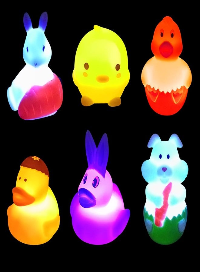 Jofan 6 Pack Prefilled Jumbo Plastic Easter Eggs with Light Up Bath Toys Inside for Kids Boys Girls Toddlers Easter Basket Stuffers Gifts Party Favors - Image 3