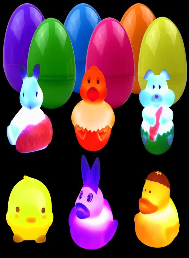 Jofan 6 Pack Prefilled Jumbo Plastic Easter Eggs with Light Up Bath Toys Inside for Kids Boys Girls Toddlers Easter Basket Stuffers Gifts Party Favors - Image 1