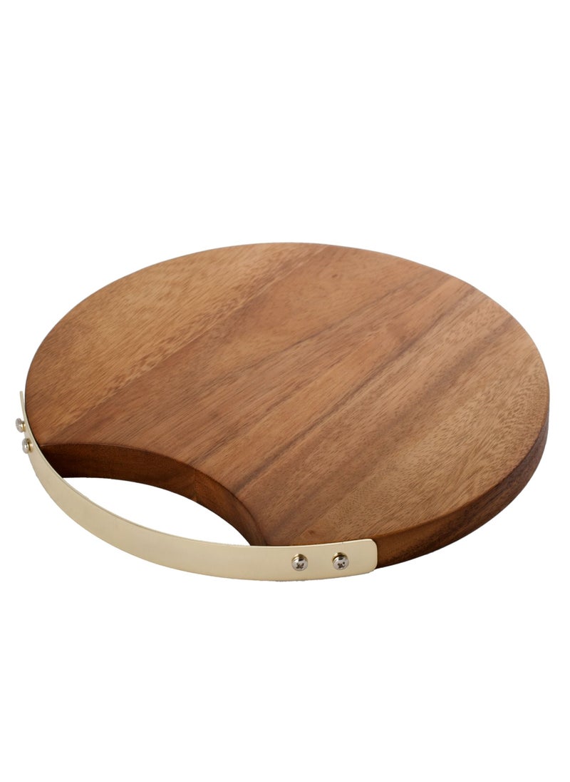 BILLI Acacia Wood Circular Round Cutting Board, Modern And Exquisite Design, For Any Kitchen  - Image 1