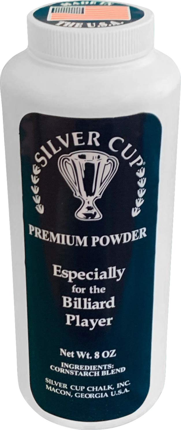 Silver Cup Billiard/Pool Premium Powder Hand Chalk, 8 Ounce Shaker Bottle, White - Image 1