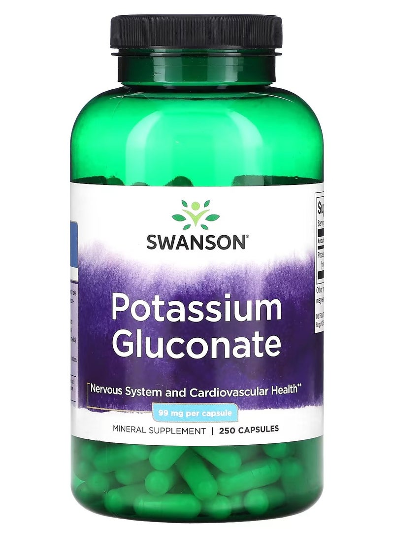 سوانسون، جلوكونات البوتاسيوم، 99 ملغ، 250 كبسولة