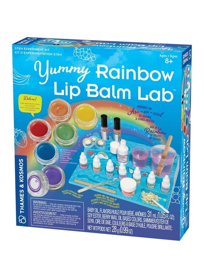Thames & Kosmos Yummy Rainbow Lip Balm Lab STEM Kit | Make Lip Balms, Glosses | Strawberry, Grape, Banana Flavors & Cosmetic Jars | Chemistry & Biology of Skin Care | 2-Language (EN/FR) - Image 1
