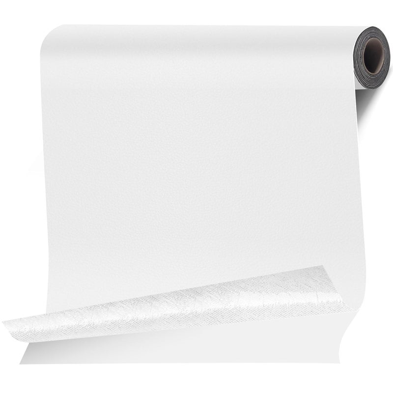 Cahomo Leather Repair Tape Patch, 35.4" x 79" Self Adhesive Leather Patches for Furniture,Vinyl Repair Kit for Car Seat, Couch, Chairs, Boat Seat, Sofa White - Image 1