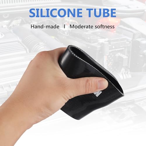 MUYI 2.5" to 3 inches Silicone Reducer Intercooler Tube Kit, 4 Layers Reinforced Straight Intake Turbo Piping Coupler Hose with 2PCS T-Bolt Clamps (Length 3", ID 63-76mm) - Image 4