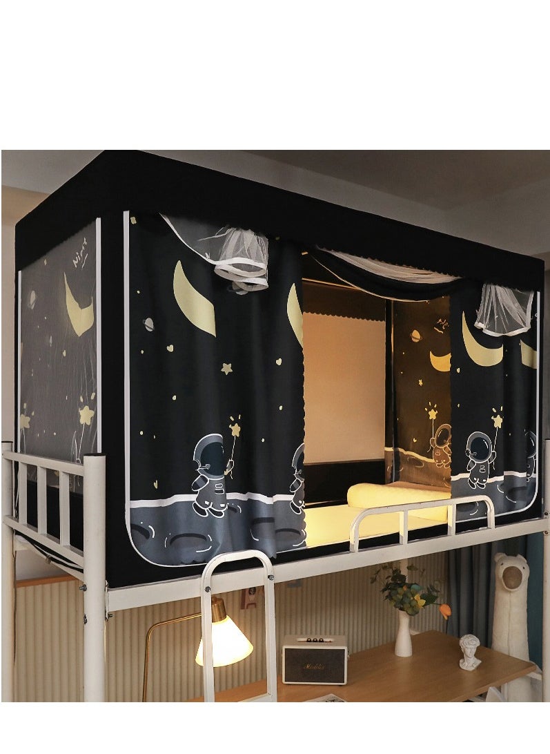XiuWoo Bed Canopy Tents Curtain Blackout Curtain Single Bed Tent Curtain Student Shading Cloth Bed Canopy Mosquito Net Student Sleep Privacy Protection  - Image 1