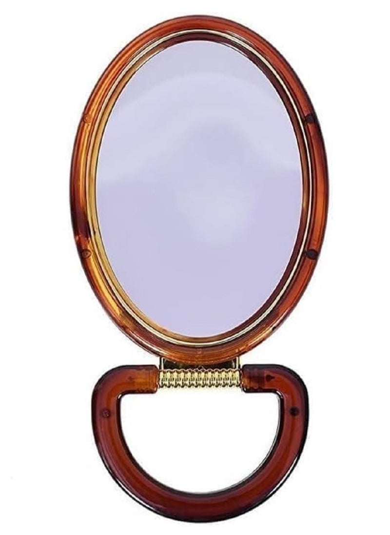 Generic Makeup mirror mounted on the table top - on both sides for the bathroom - hairdressing table - barber shop - salons - double-sided - natural view - 5 times magnified view (size 16*10 cm)  - Image 2
