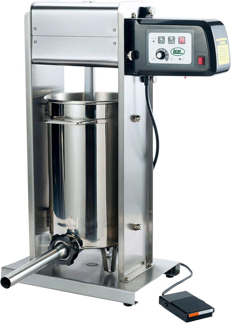 LEM LEM Products 1217 30Pound Motorized Sausage Stuffer w4 Stuffing Tubes Stainless Steel  Product 654 Stainless Steel Manual Meat Mixer Silver  - Image 2