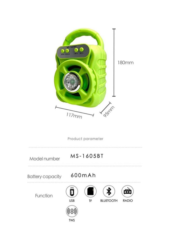 Sharpdo - Portable Bluetooth Speaker Mini Computer Audio  Subwoofer Speaker Green - Image 1