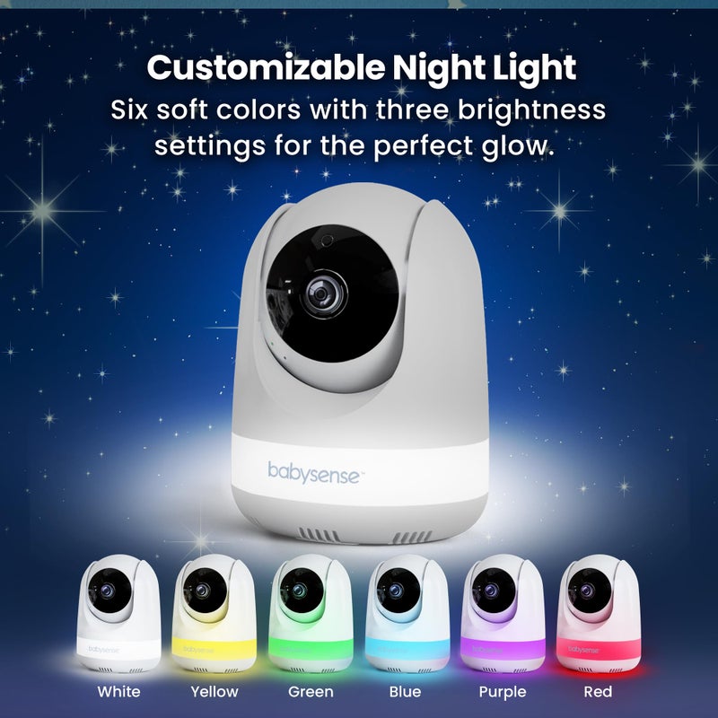 Babysense Add On Camera Video Baby Monitor MaxView, Remote Pan Tilt Zoom, Two-Way Talk-Back Audio, Long Range, Night Vision, RGB Night Light, Lullabies, Temperature Monitoring - Image 3