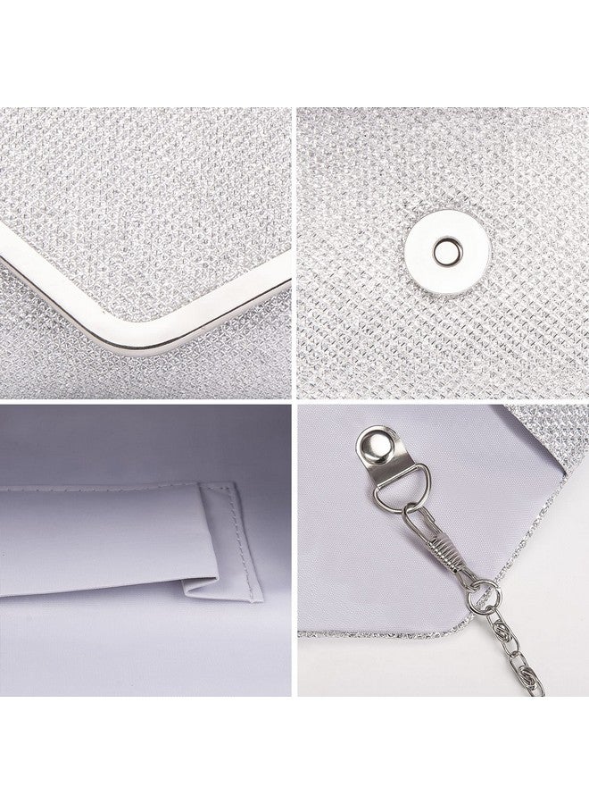 Larcenciel حقائب كلاتش للنساء حقيبة كلاتش ظرف لامعة مزينة بالخرز مع سلسلة حقيبة سهرة عصرية متلألئة لحفلات التخرج - Image 5