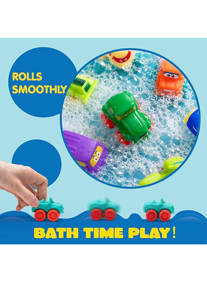 JOYIN 16 Pcs Cartoon Cars Soft Rubber Toy Car Set Mini Toy Vehicles Bath Toy Car For Toddlers Gift For Boys And Girls Christmas Birthday Summer Beach And Pool Activity Party Favors For Kids - Image 3