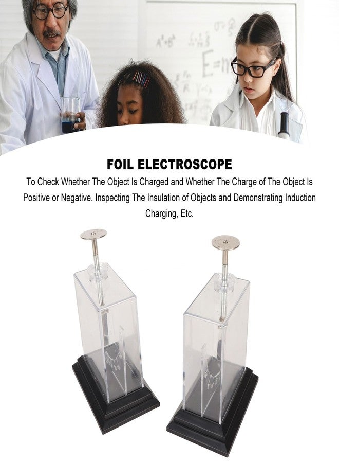 HAOHIZE Foil Electroscope,Foil Electroscope Compact Structure High Sensitity Precise Scale Physics Electrometer for Teaching Aids Experiments - Image 4