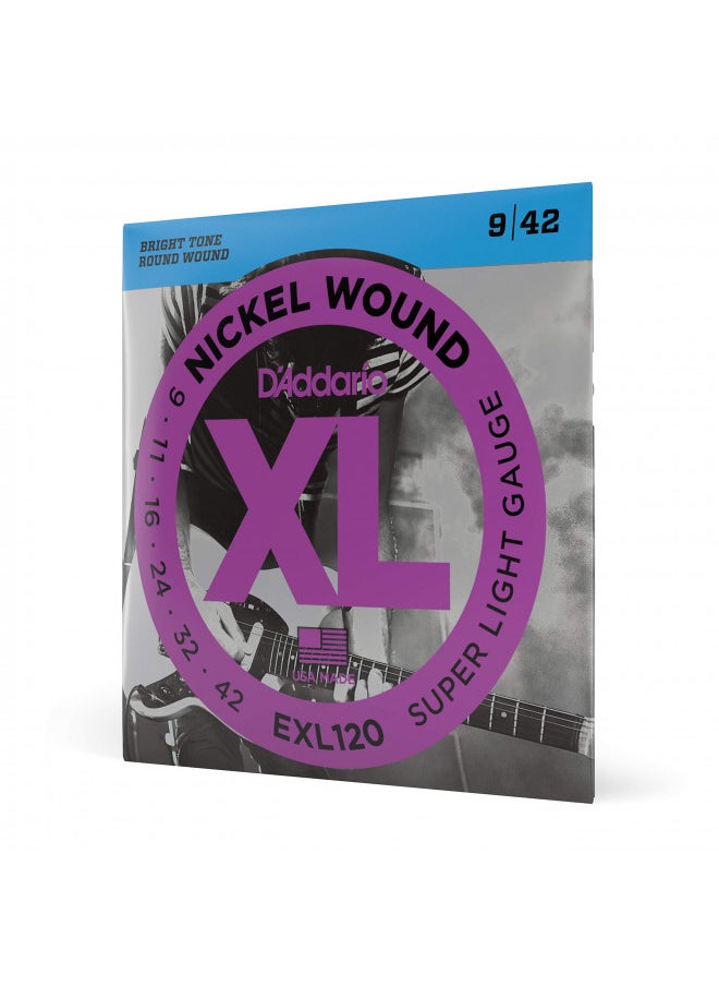 D'Addario Guitar Strings - XL Nickel Electric Guitar Strings - EXL120 - Perfect Intonation, Consistent Feel, Reliable Durability - For 6 String Guitars - 09-42 Super Light - pzsku/Z0550BC9CB2BCE060DE9CZ/45/_/1731077856/080a0d0d-6113-41ef-9960-6243227a77d1