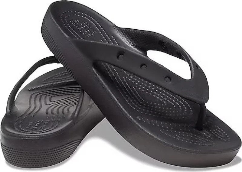 crocs Classic Platform Flip W Women's Black Slippers 207714-110