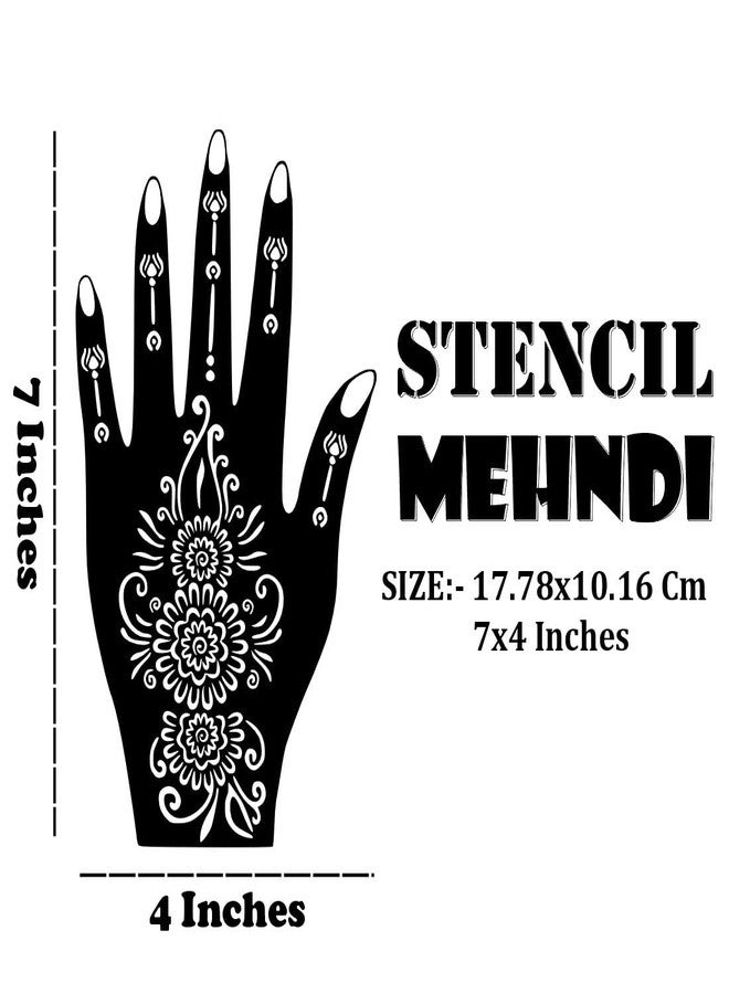 VANVATI Petal Line Mehndi Stencil Sticker with Creative Palm Design for Wedding Days - Image 5
