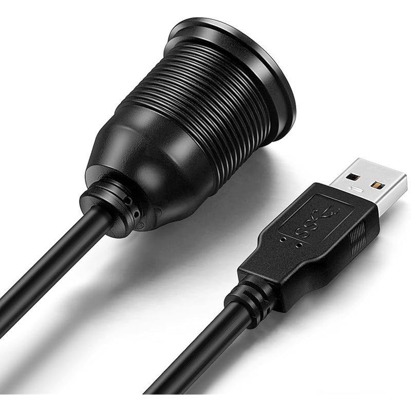 ICESPRING Usb 3.0 Male To Usb 3.0 Female Aux Flush Mount Car Mount Extension Cable For Car Truck Boat Motorcycle Dashboard Panel -(3 Feet - 1 Meter) - Image 3