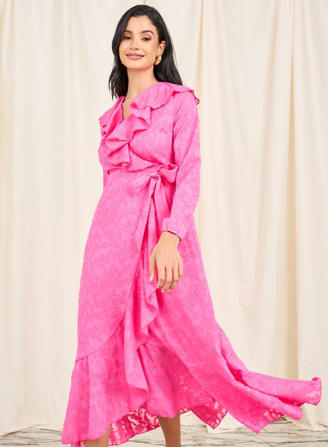 Styli Ruffled Floral Wrap Dress - Image 2