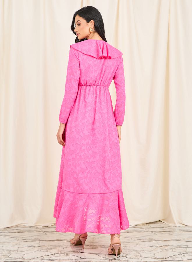 Styli Ruffled Floral Wrap Dress - Image 4