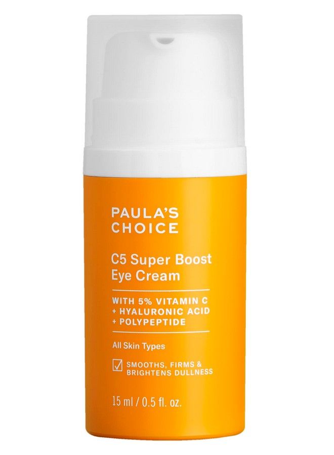 PAULA'S CHOICE كريم العين سوبر بوست C5 مع 5% فيتامين C وحمض الهيالورونيك والببتيدات للعيون المنتفخة والهالات السوداء والخطوط الدقيقة وتجاعيد الزاوية الخارجية 0.5 أونصة سائلة - Image 1