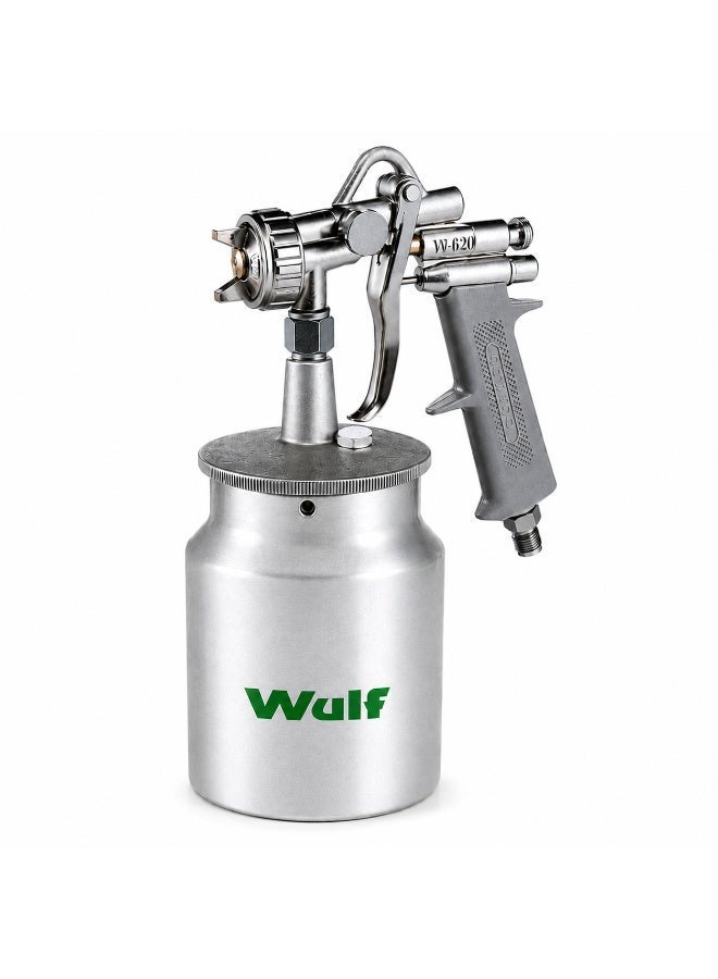 WULF G70 Air Spray Gun 1000ml with 1.8mm Nozzle, Heavy Duty Pneumatic Paint Sprayer for Automotive Painting, Wood Coating, Furniture Finishing & Industrial Workshop Use - Image 2