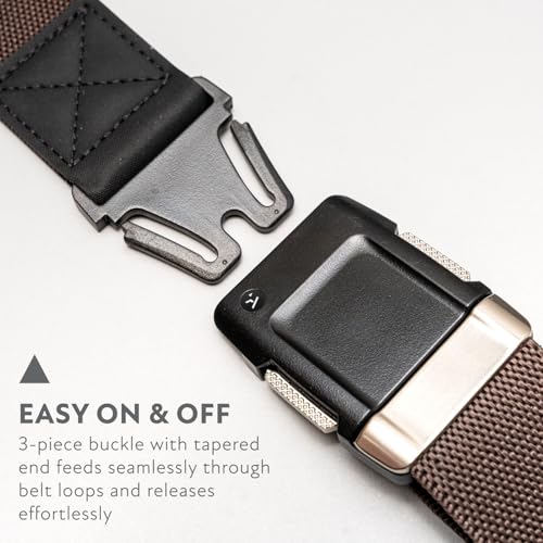 Arcade Belts Motion Belt for Men Women Micro Adjustable Click Lighweight Stretch Belt with Recycled Elastic Webbing BrownNickel - Image 3
