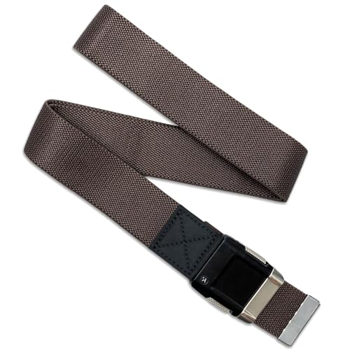 Arcade Belts Motion Belt for Men Women Micro Adjustable Click Lighweight Stretch Belt with Recycled Elastic Webbing BrownNickel - Image 1
