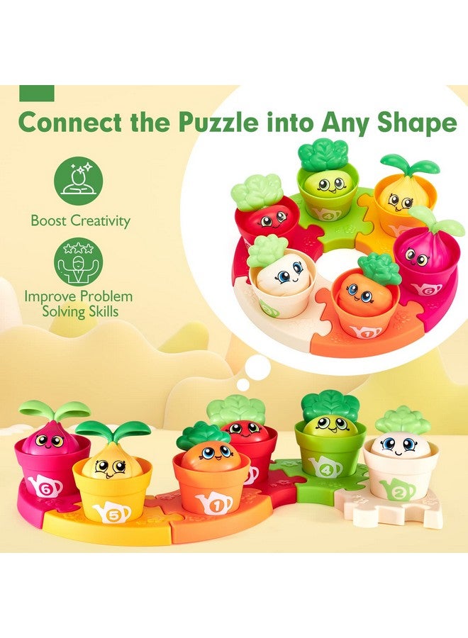 hahaland Montessori Toys for 1 Year Old Gifts - Puzzle & Garden Set - Color Sorting Stacking Daycare Learning Toys for Toddlers 1-3 - Image 4