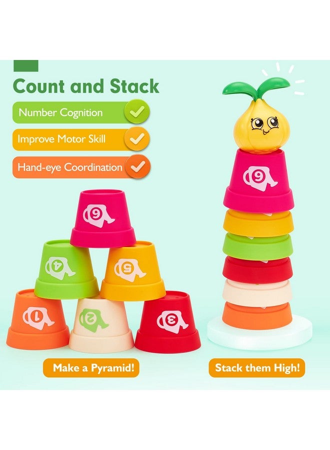 hahaland Montessori Toys for 1 Year Old Gifts - Puzzle & Garden Set - Color Sorting Stacking Daycare Learning Toys for Toddlers 1-3 - Image 5