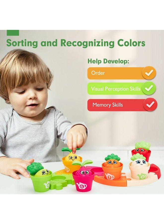 hahaland Montessori Toys for 1 Year Old Gifts - Puzzle & Garden Set - Color Sorting Stacking Daycare Learning Toys for Toddlers 1-3 - Image 3