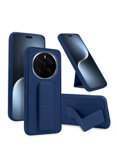 Wtech Honor Magic7 Pro 5G 2024 Hand Grip Foldable Magnetic Kickstand Wrist Strap Finger Grip With Built-In Iron Case Cover (MCGHSN) - Navy Blue  - Image 1