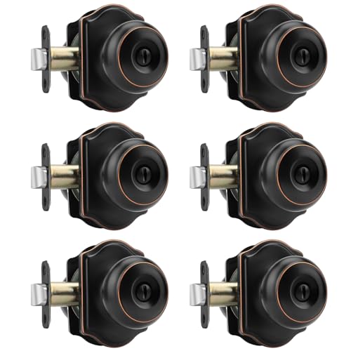 Haidms Oil Rubbed Bronze Door Knobs Interior, Privacy Interior Door knobs, Bronze Indoor Doorknobs for Bedroom or Bathroom (6 Pack) - Image 1