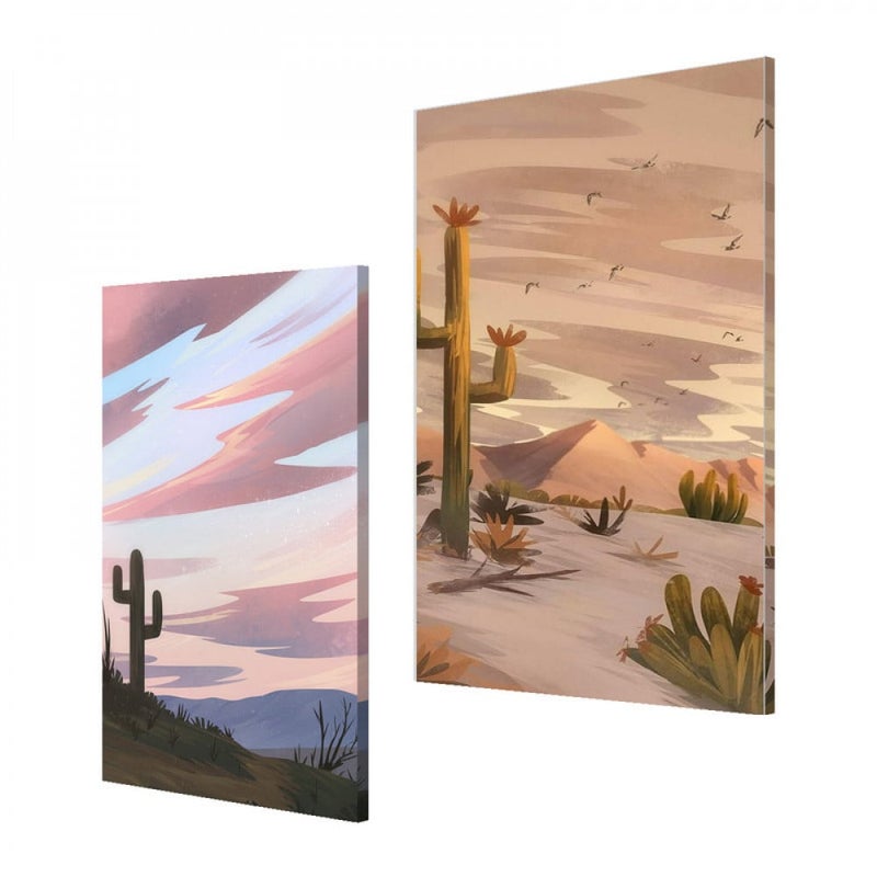 Marktna Double canvas painting with a desert design - Image 2