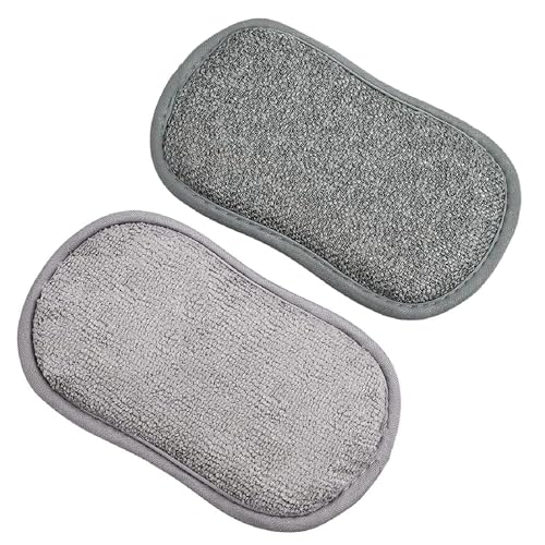 THEA Multi-Purpose Scrub Sponge Pad (Pack of 2) – Non-Scratch Reusable Microfiber Scrubber for Kitchen Utensils, Dish Wash, Bathroom Cleaning, Steel Wool Alternative, Scrub Wipes & Pads - Image 1