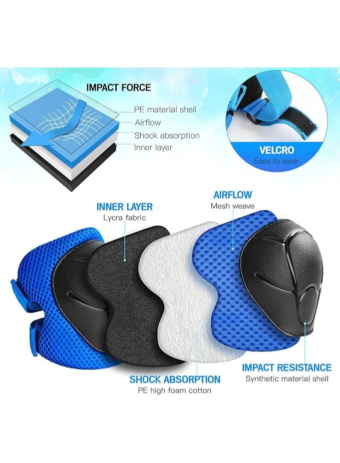 Generic Kids Protective Gear Set Knee Pads for Kids 3-14 Years Toddler Knee and Elbow Pads with Wrist Guards 3 in 1 for Skating Cycling Bike Rollerblading Scooter  - Image 3