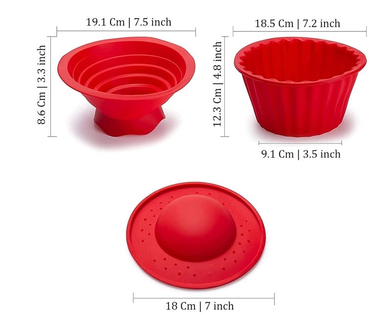 MoldBerry Cupcake Mould Big Silicone Giant Cupcake Cake Pan Mold Reusable for Cake Baking Muffin Pack of 1 Multi Color - Image 3