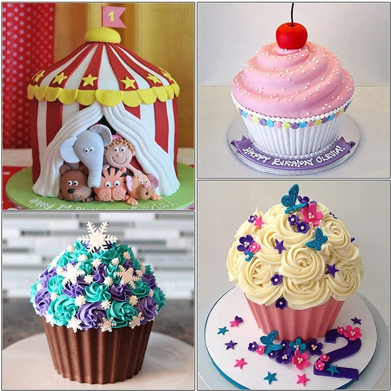 MoldBerry Cupcake Mould Big Silicone Giant Cupcake Cake Pan Mold Reusable for Cake Baking Muffin Pack of 1 Multi Color - Image 2