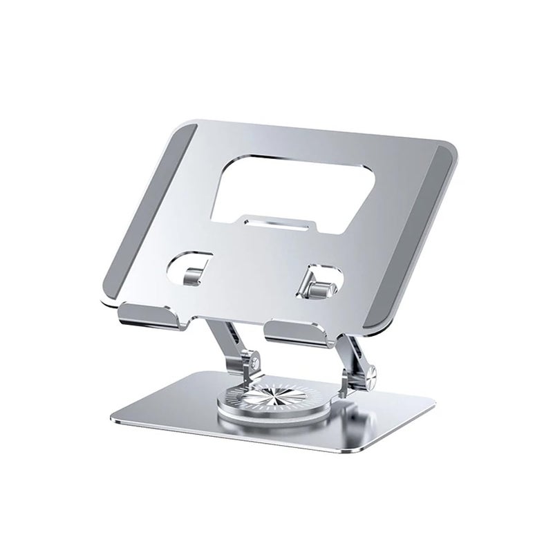 ROBEVE Tablet Stand 360 Degree Rotating Tablet Stand Foldable Metal Tablet Holder Stand Tablet and Phone Holder Stand Tablet Holder Metal (Light Grey) - Image 1