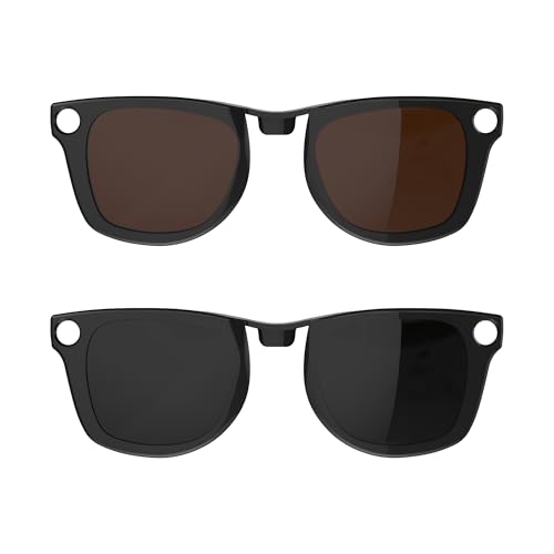 HIBLOKS 2Pcs Polarized Clip for RayBan Meta Wayfarer RW4006 Gen 2 RW4012 Regular 5022 Shiny Black Frame Discoloration Clip for RayBan Meta Gen 2 Protect Your Eyes BlackBrown - Image 1