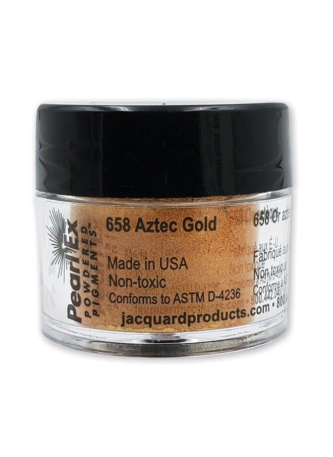 Jacquard Pearl Ex Pigment Powder 3 Grams Aztec Gold - Loose Mica Powder for Epoxy Resin, Watercolors, Calligraphy Ink & Clay - Epoxy Pigment Powder - Epoxy Resin Color  - Image 1