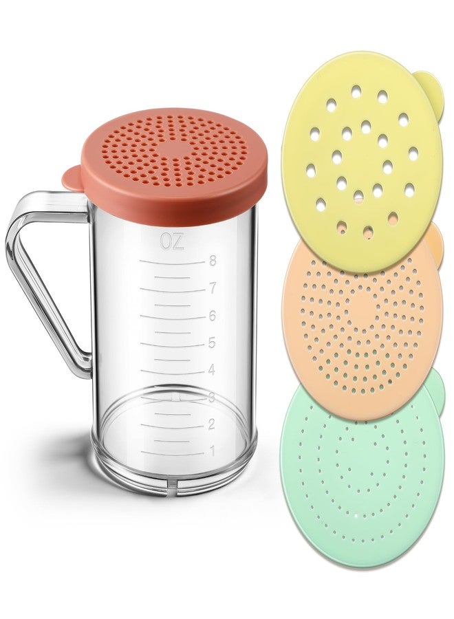 Feekoon Dredge with Snap Lid, Seasoning Sugar Spice Shaker with Interchangeable Lids – 10 OZ Clear Spice Dredge for Cinnamon Sugar, Parmesan Cheese, Pepper, Dishwasher Safe (5 Pcs) - Image 1