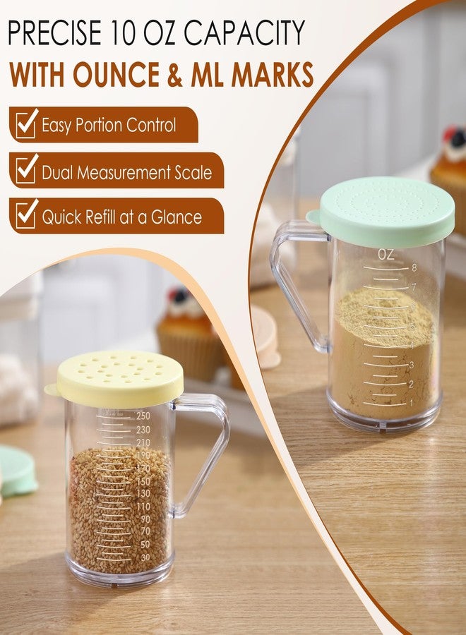 Feekoon Dredge with Snap Lid, Seasoning Sugar Spice Shaker with Interchangeable Lids – 10 OZ Clear Spice Dredge for Cinnamon Sugar, Parmesan Cheese, Pepper, Dishwasher Safe (5 Pcs) - Image 4
