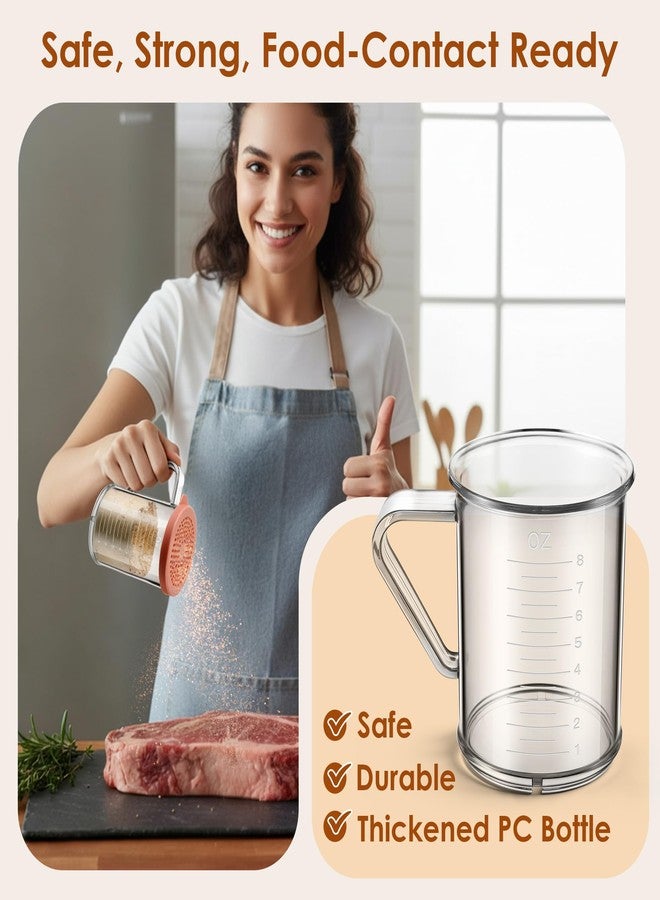 Feekoon Dredge with Snap Lid, Seasoning Sugar Spice Shaker with Interchangeable Lids – 10 OZ Clear Spice Dredge for Cinnamon Sugar, Parmesan Cheese, Pepper, Dishwasher Safe (5 Pcs) - Image 5