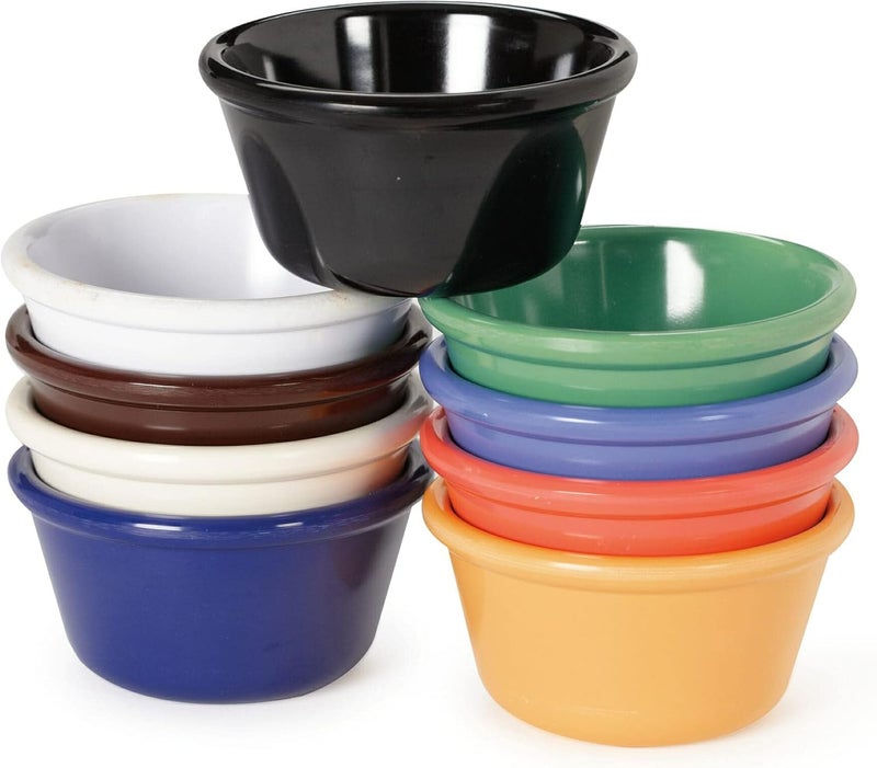 GET RM400MIX Mix Pack of 4 Mardi Gras Colors 4 oz Ramekin Break Resistant Dishwasher Safe Melamine Plastic Ramekins Collection Pack of 12 - Image 1