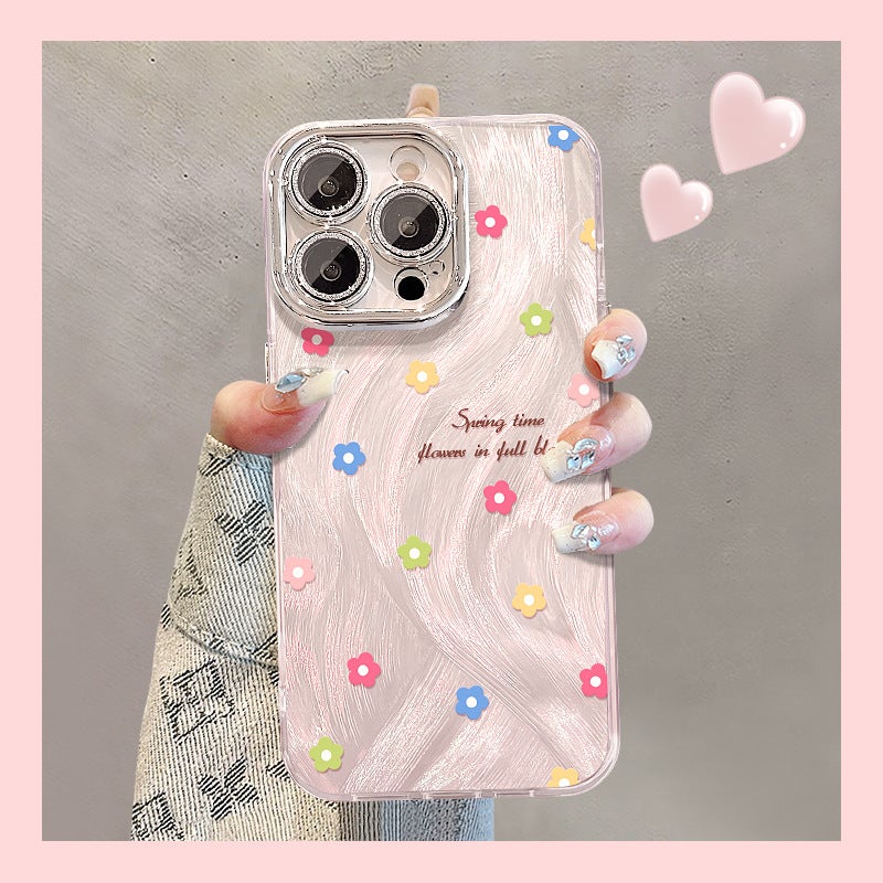 Colorful Heart Suitable for Apple 16 Feather Yarn Mobile Phone Case 15 Promax Sense 13 Cute Girls 14 Anti-Fall 17 - Image 4