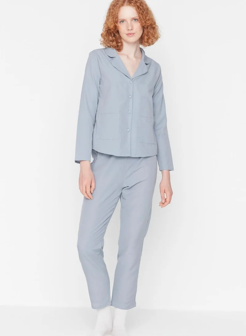 trendyol Collar Detailed Top & Pajamas Set
